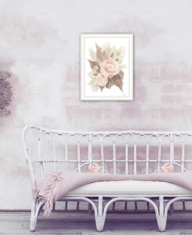 BOHEMIAN BOUQUET White Framed Print Wall Art