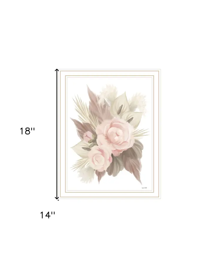 BOHEMIAN BOUQUET White Framed Print Wall Art