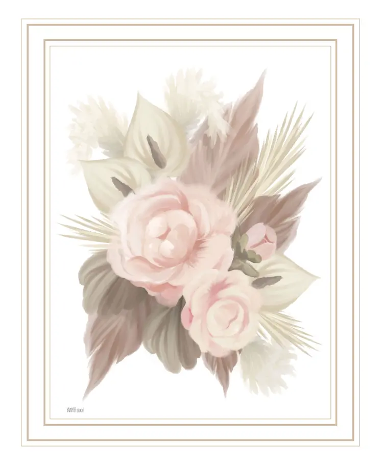 BOHEMIAN BOUQUET White Framed Print Wall Art