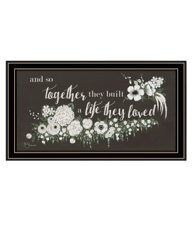 Together They Built Black Ridged Framed Print Wall Art