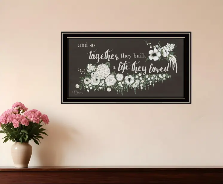 Together They Built Black Ridged Framed Print Wall Art