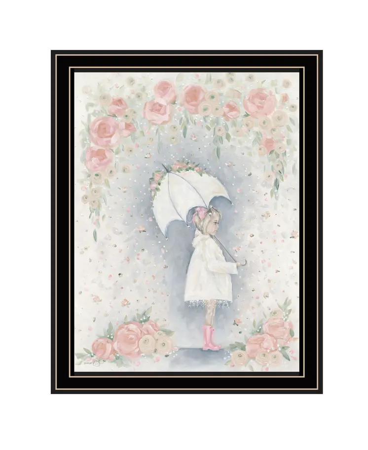 Georgia In The Rain Black Framed Print Wall Art