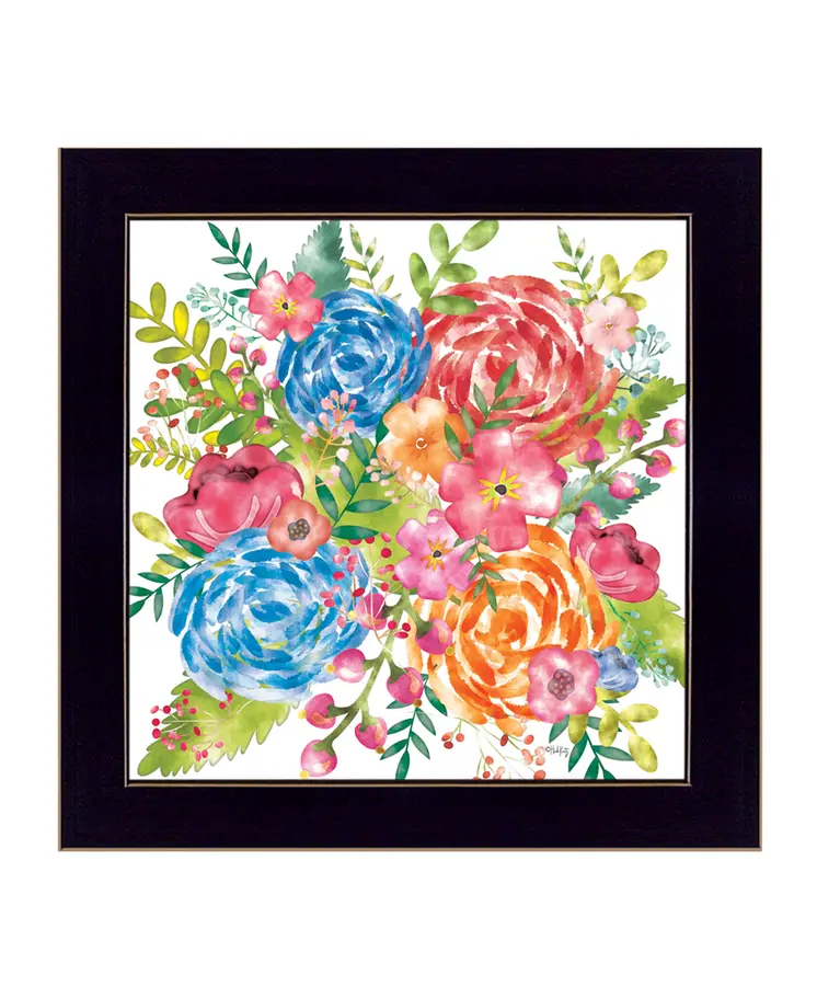 Spring Floral Black Framed Print Wall Art