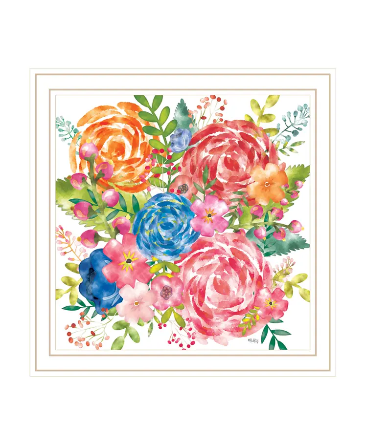 Spring Floral White Framed Print Wall Art
