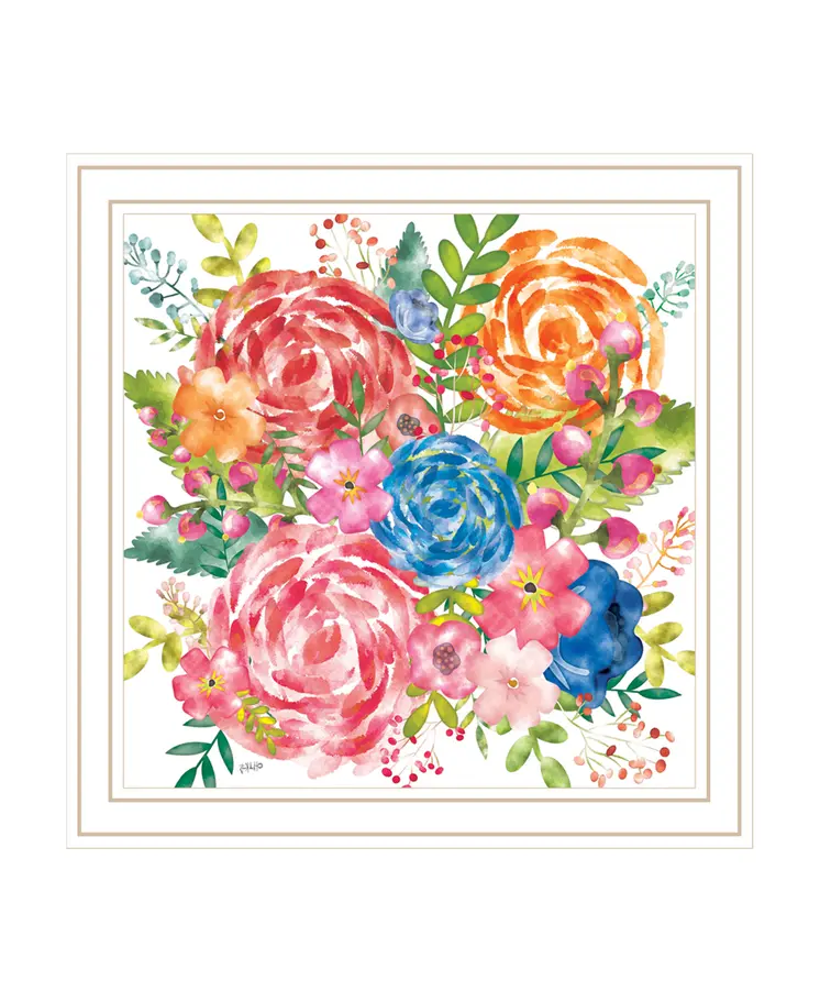 Spring Floral White Framed Print Wall Art