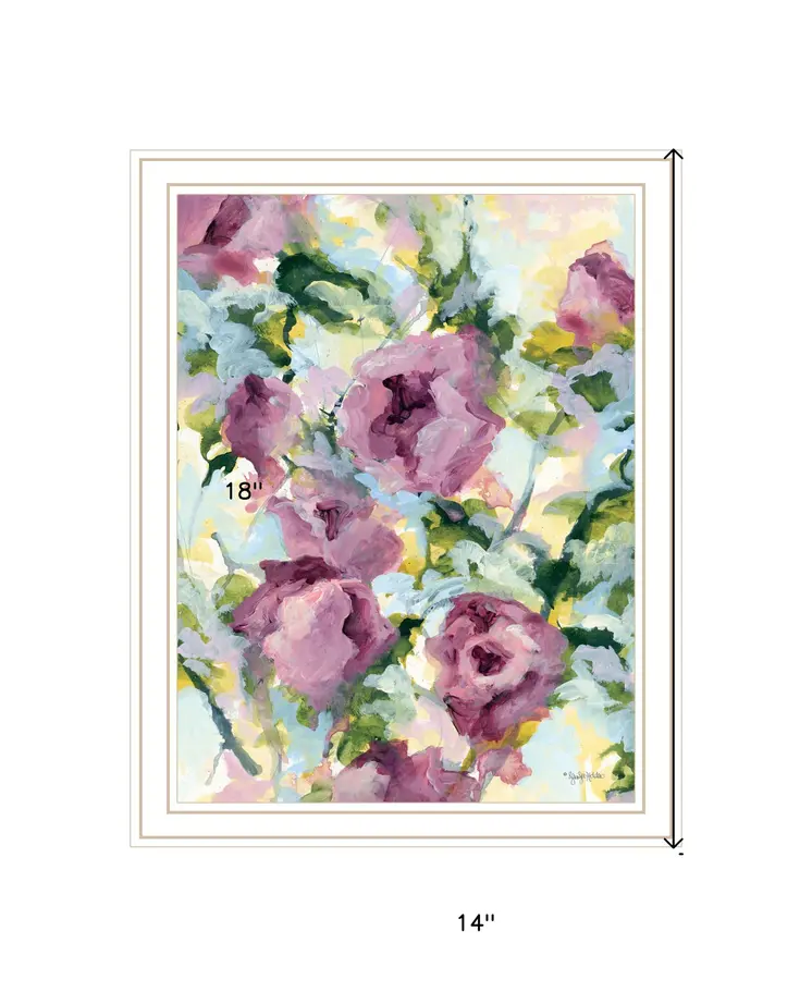 Abstract Floral White Framed Print Wall Art