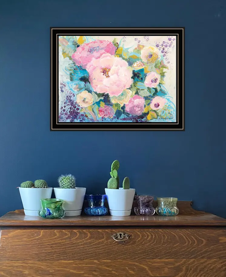 Fresh Florals Black Framed Print Wall Art