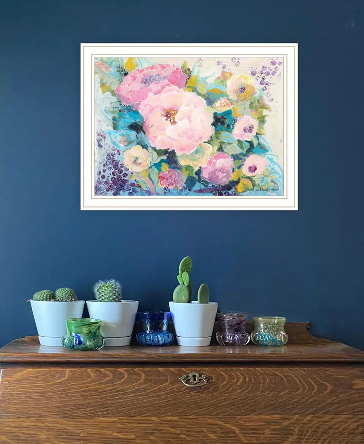Fresh Florals White Framed Print Wall Art