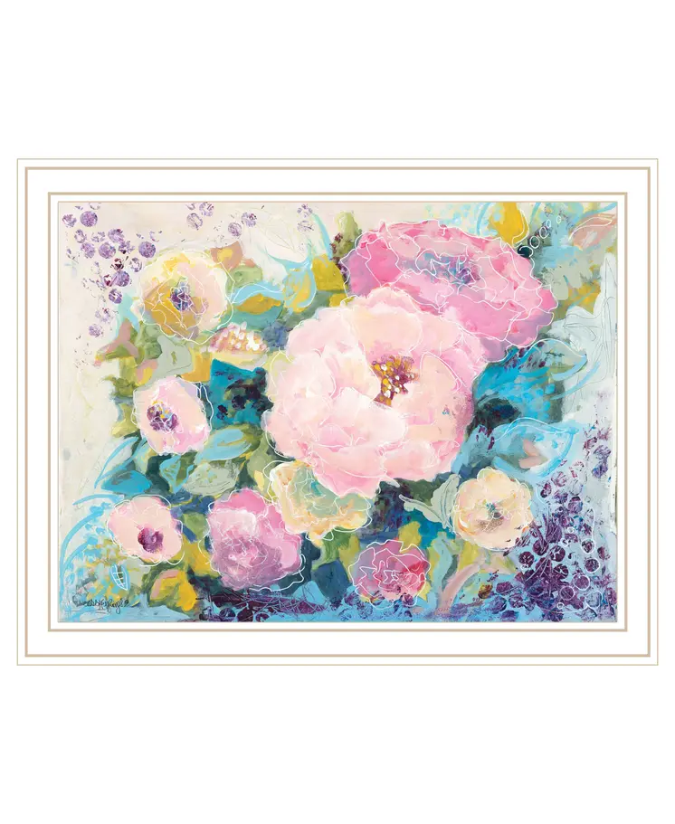Fresh Florals White Framed Print Wall Art