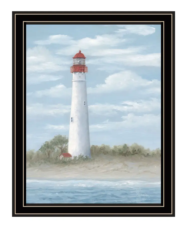 Cape May Light Black Framed Print Wall Art