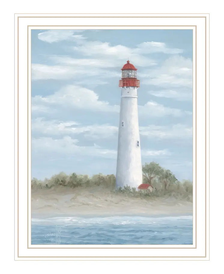 Cape May Light White Framed Print Wall Art