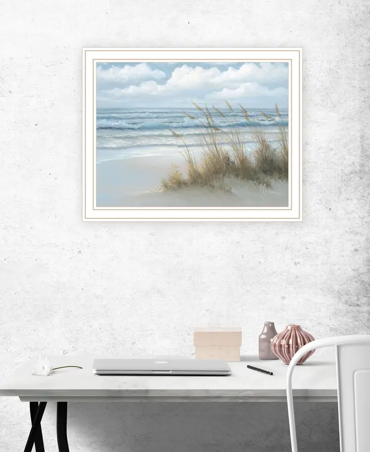 Sea Oats White Framed Print Wall Art