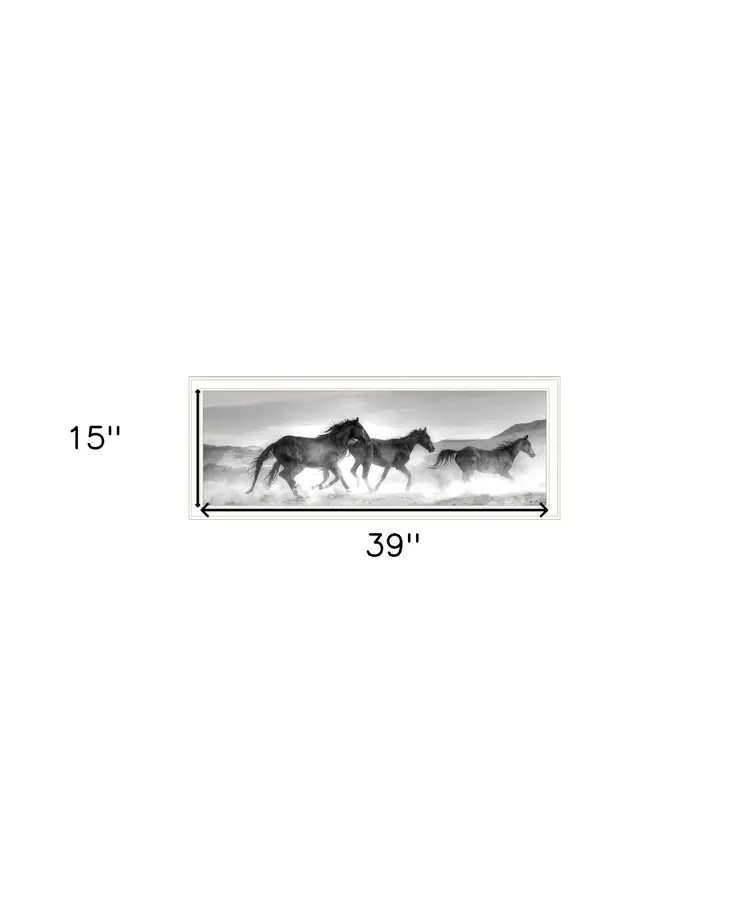 Horses Rolling By White Framed Print Wall Art