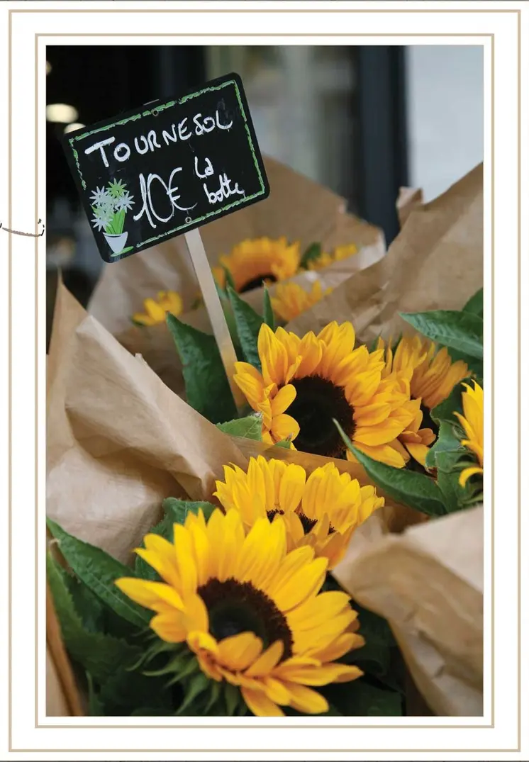 Sunflower Bouquet White Framed Print Wall Art