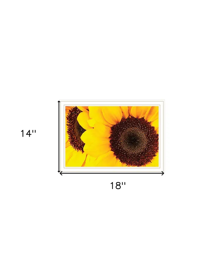 Sunflower Portrait White Framed Print Wall Art