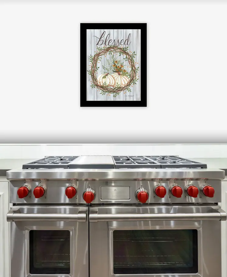Blessed Wreath White Framed Print Wall Art