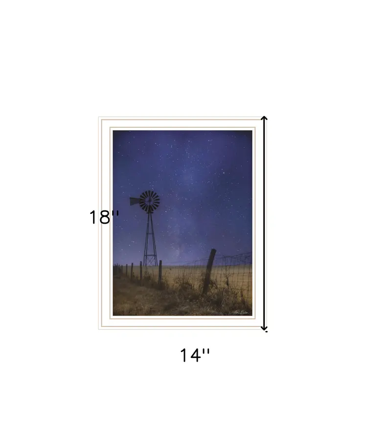 Starlit Night White Framed Print Wall Art