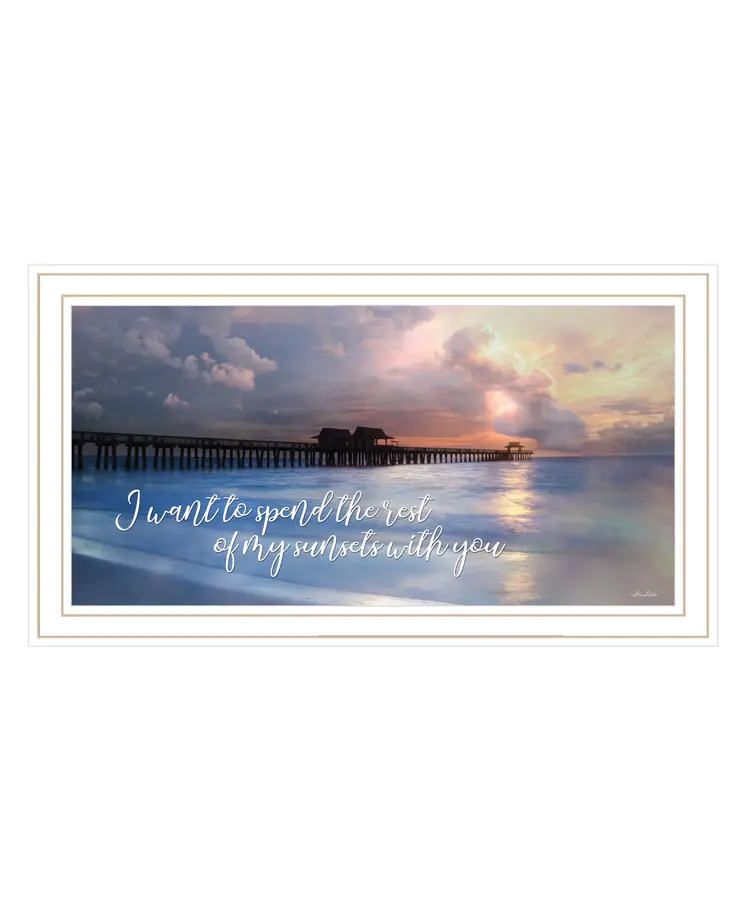 Rest of My Sunsets White Framed Print Wall Art