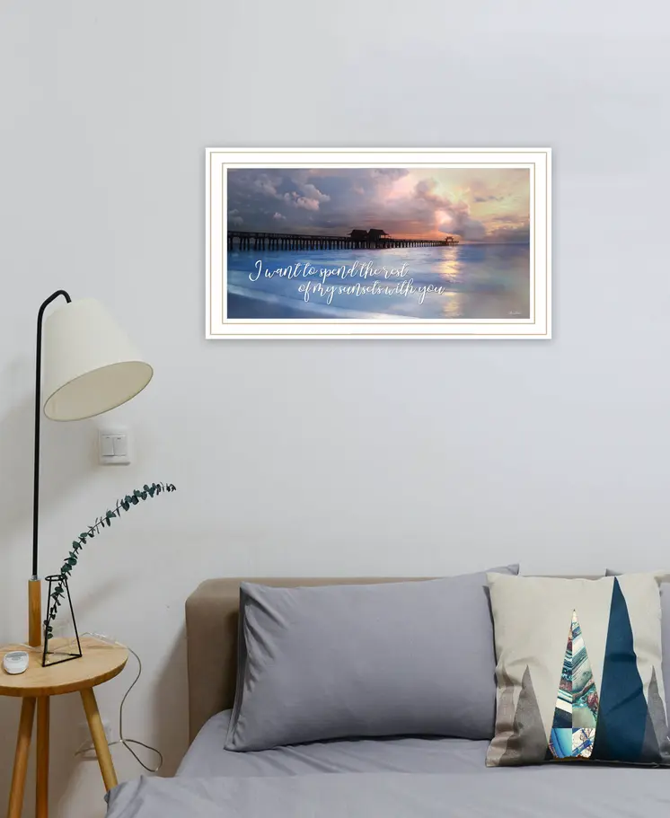 Rest of My Sunsets White Framed Print Wall Art