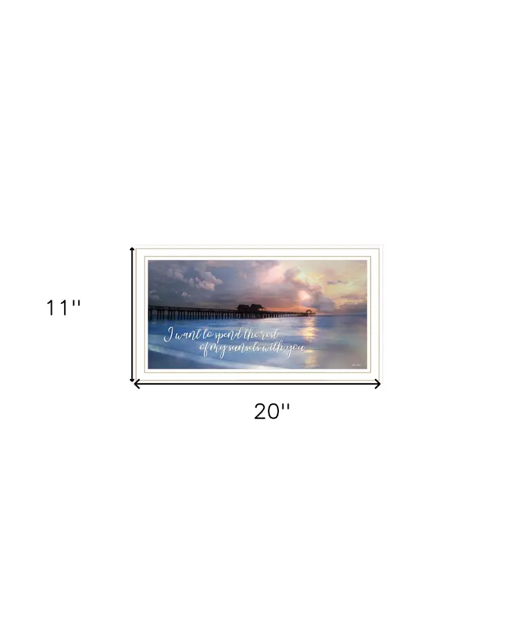 Rest of My Sunsets White Framed Print Wall Art