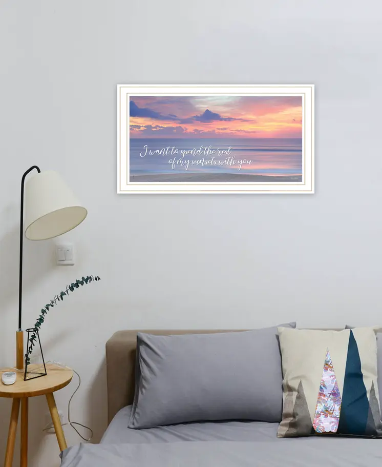 Rest of My Sunsets White Framed Print Wall Art