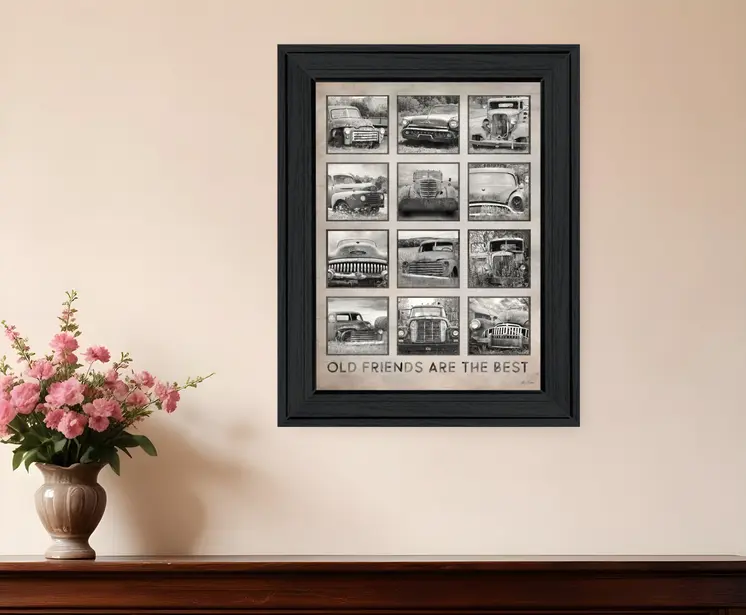 Old Friends Cars Are The Best Black Framed Print Wall Art