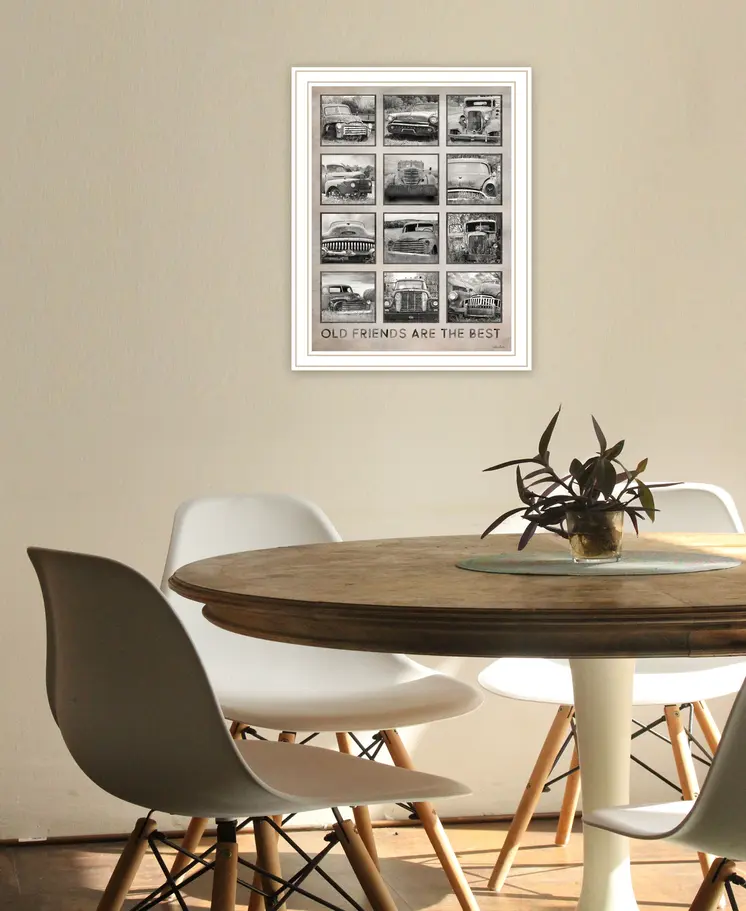 Old Friends Cars Are The Best White Framed Print Wall Art