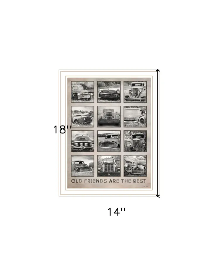 Old Friends Cars Are The Best White Framed Print Wall Art
