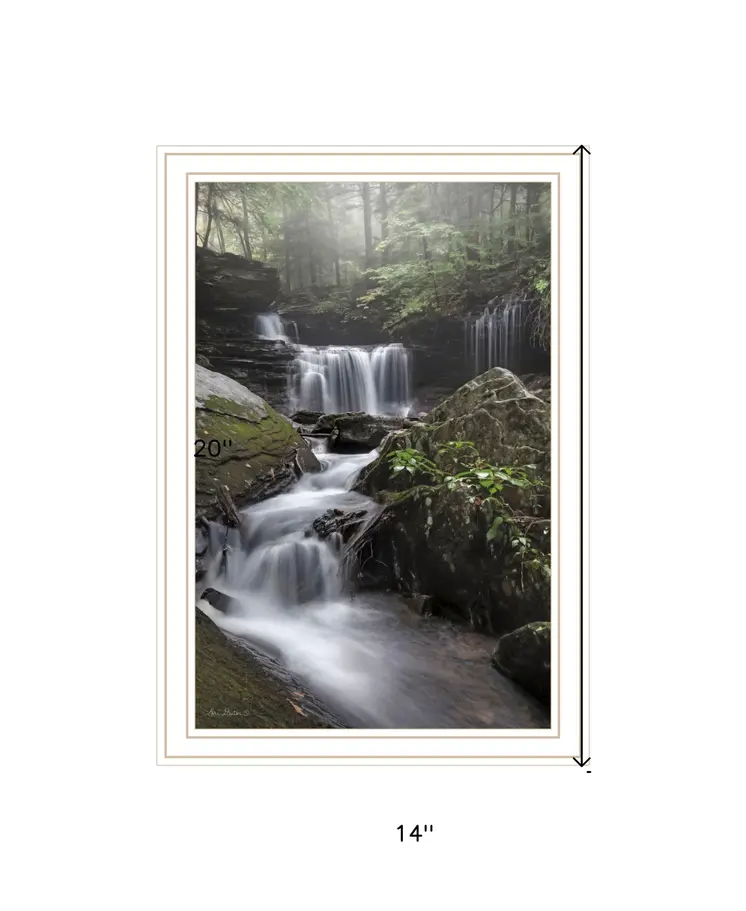 Ricketts Waterfall White Framed Print Wall Art