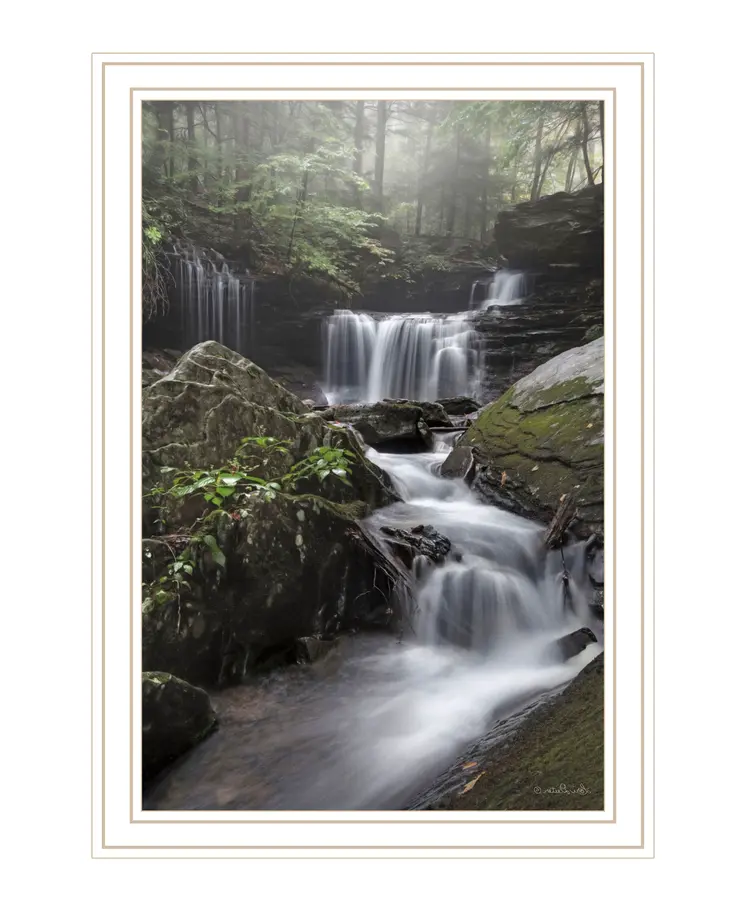 Ricketts Waterfall White Framed Print Wall Art