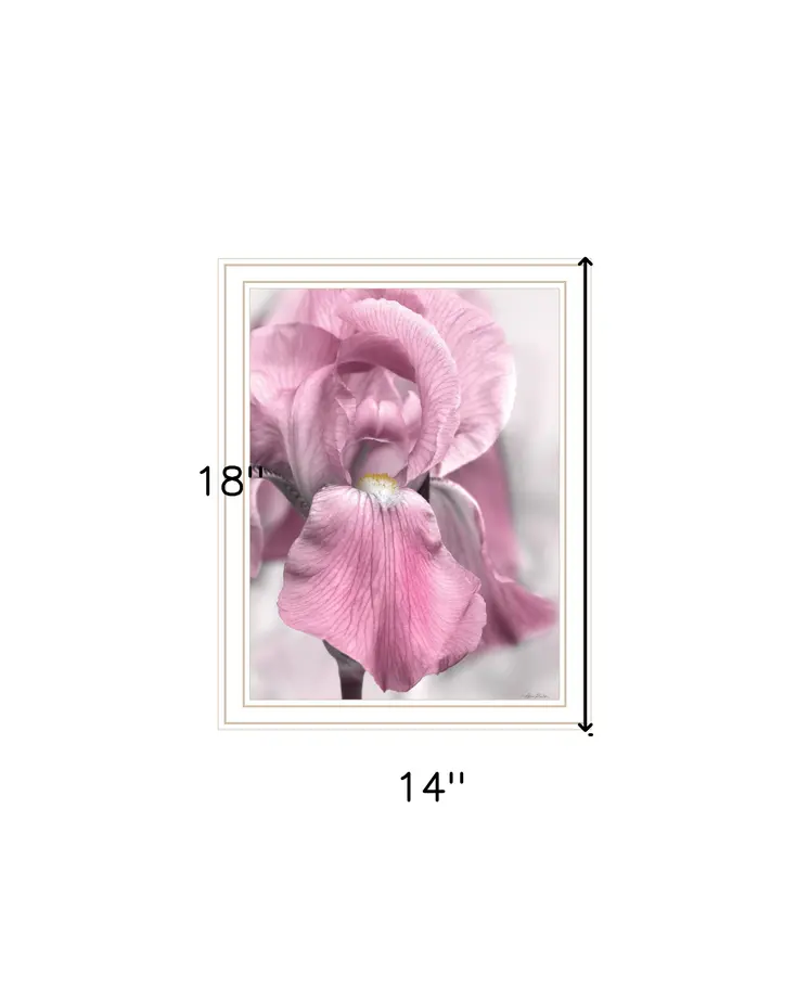 Pink Iris White Framed Print Wall Art