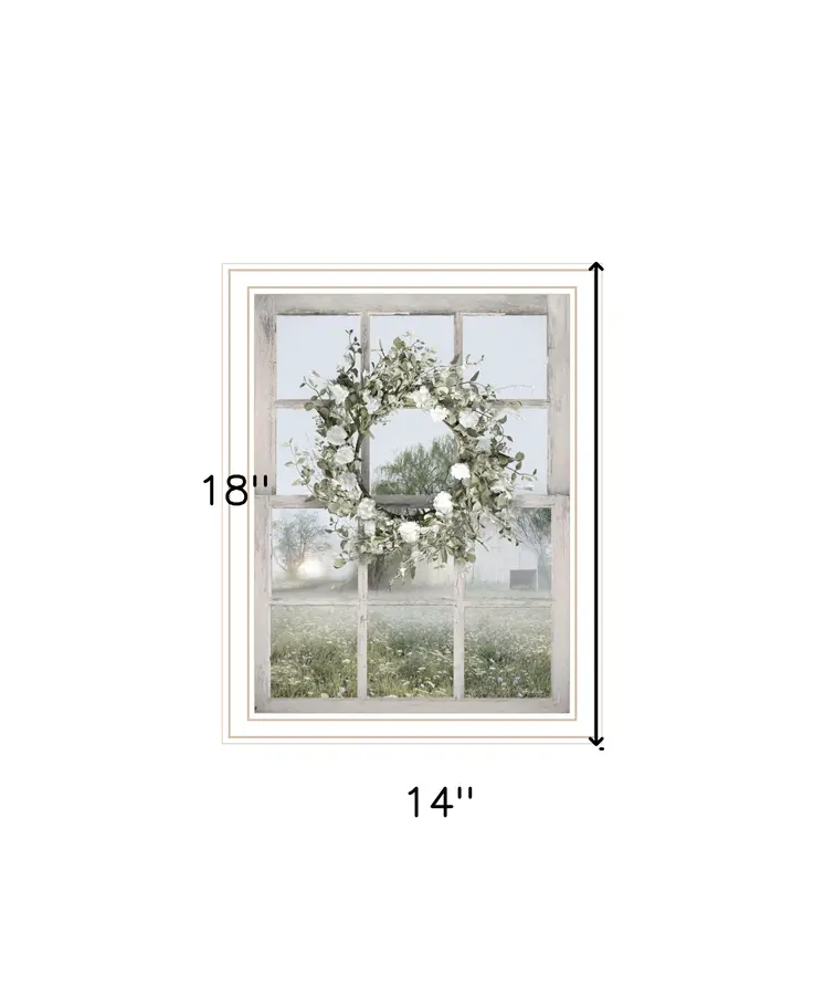 Spring Farm View White Framed Print Wall Art