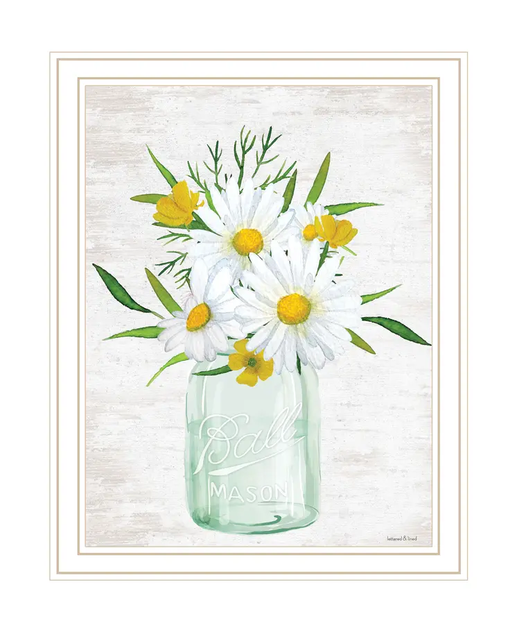 Floral Bouquet White Framed Print Wall Art