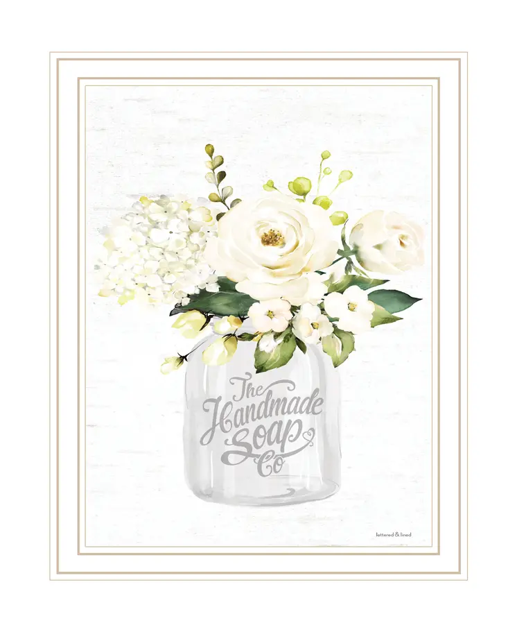 Bathroom Flower Ja White Framed Print Bathroom Wall Art