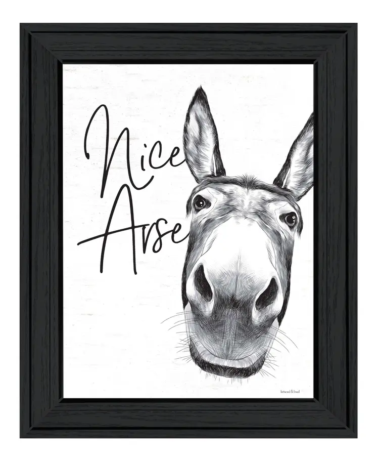 Nice Donkey Black Framed Print Bathroom Wall Art