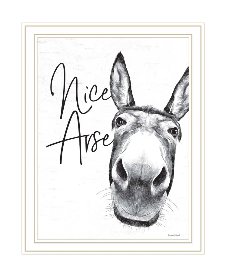 Nice Arse White Framed Print Bathroom Wall Art