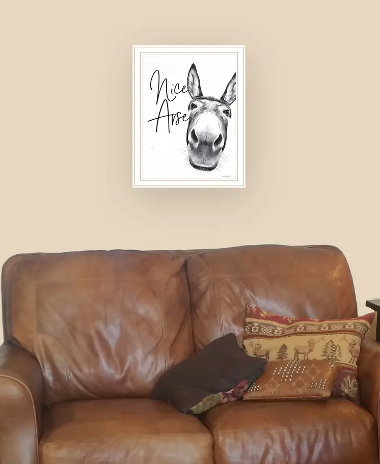 Nice Arse White Framed Print Bathroom Wall Art