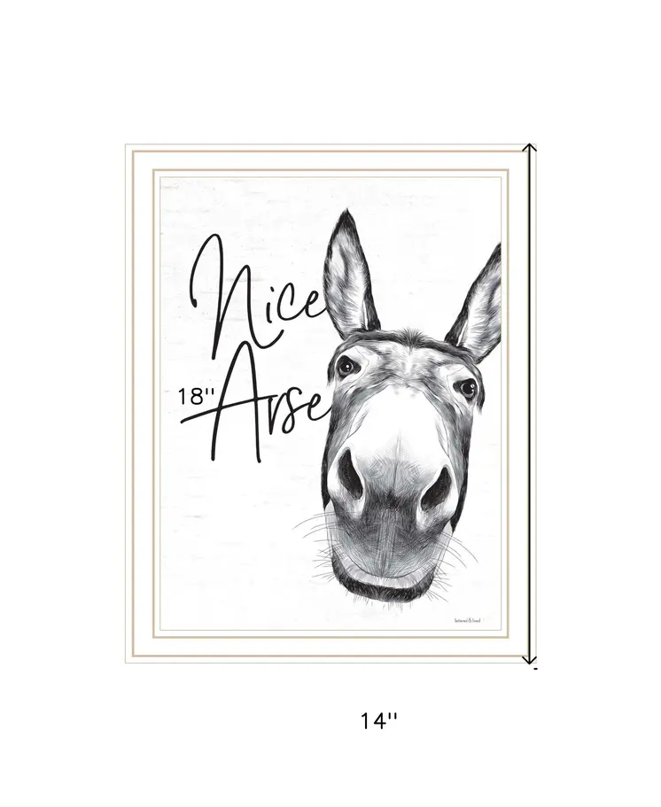 Nice Arse White Framed Print Bathroom Wall Art