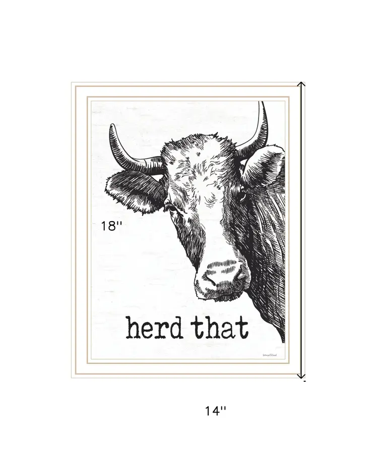 Herd That White Framed Print Bathroom Wall Art