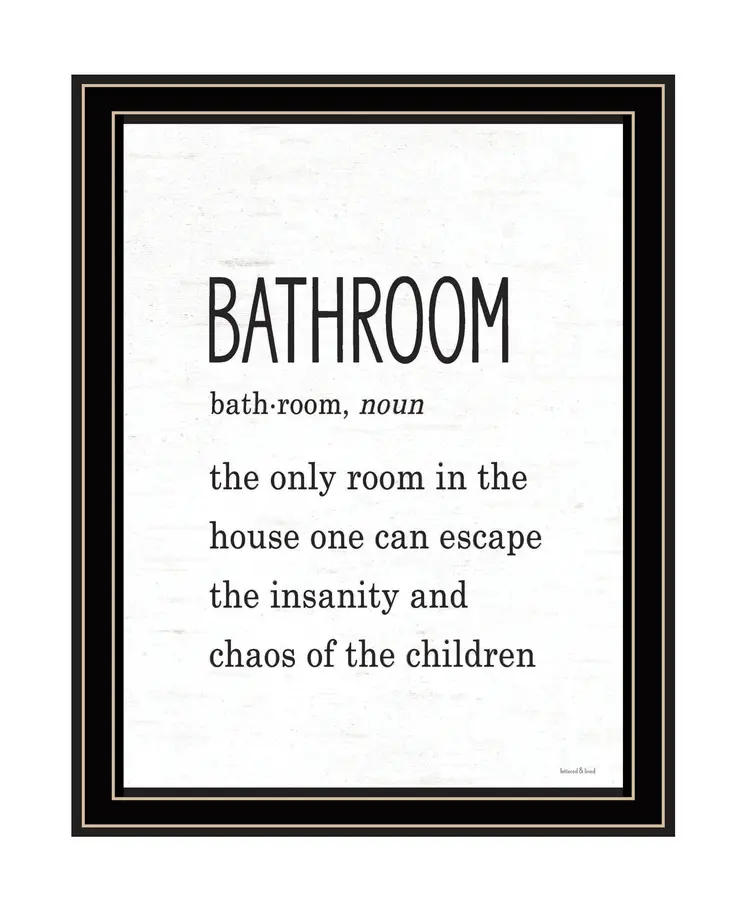 Bathroom Escape Black Framed Print Bathroom Wall Art