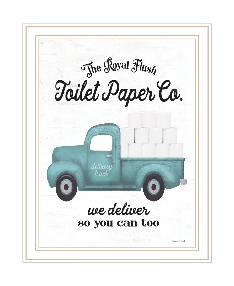 Toilet Paper Co White Framed Print Bathroom Wall Art
