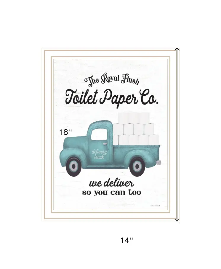 Toilet Paper Co White Framed Print Bathroom Wall Art