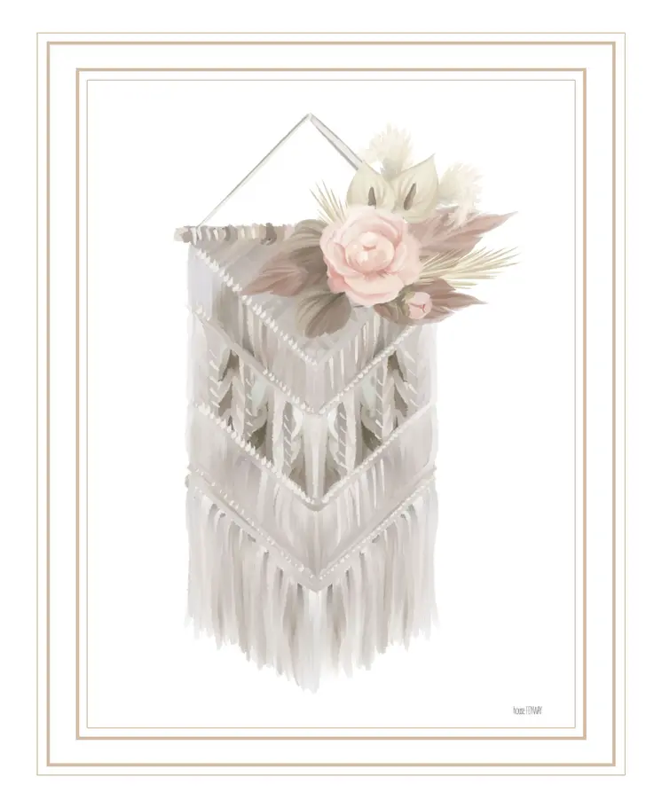 BOHEMIAN MACRAME White Framed Print Wall Art