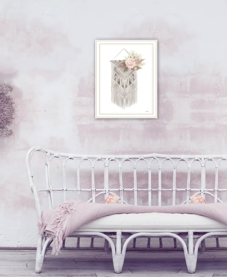 BOHEMIAN MACRAME White Framed Print Wall Art