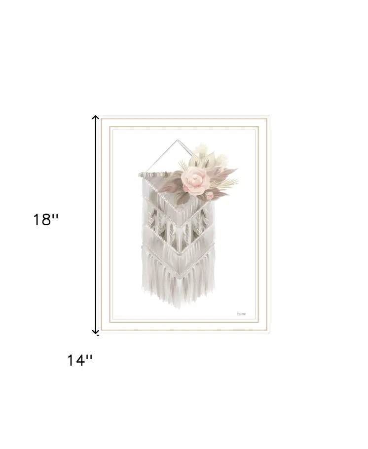 BOHEMIAN MACRAME White Framed Print Wall Art