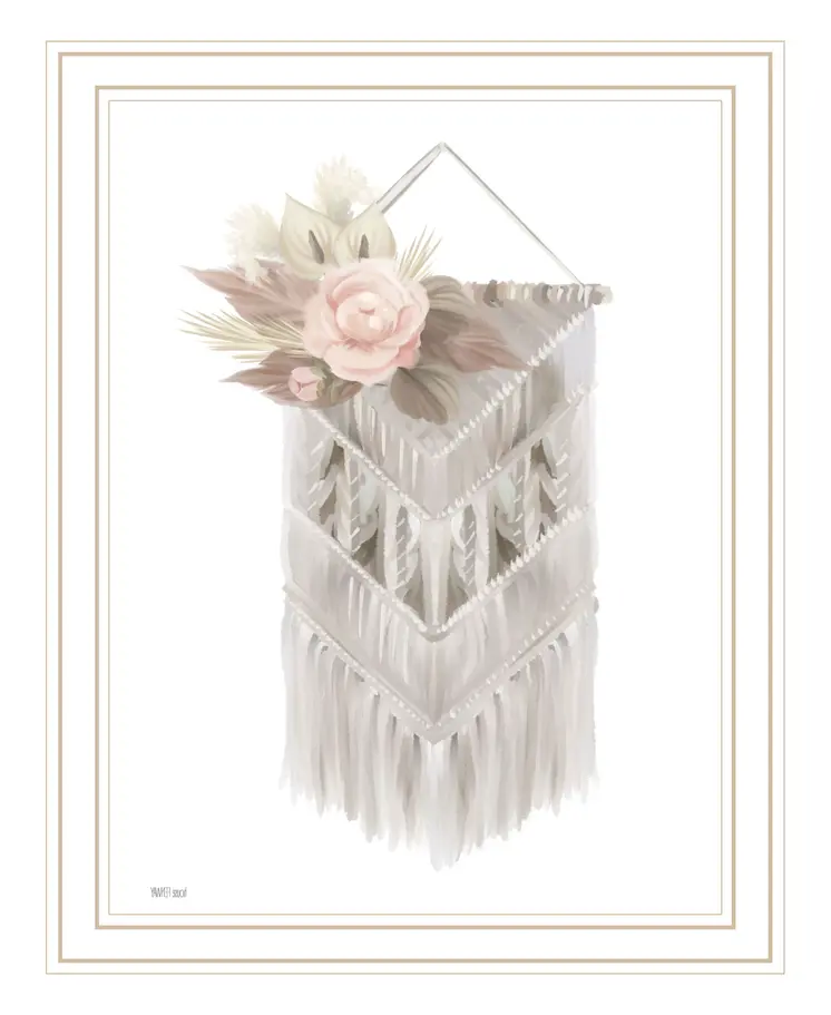BOHEMIAN MACRAME White Framed Print Wall Art