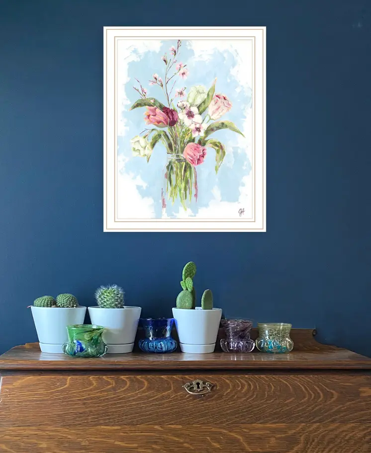 Flourish White Framed Print Wall Art
