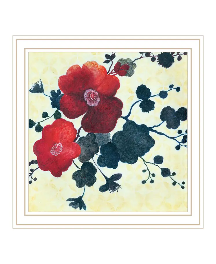Japanese Blossoms White Framed Print Wall Art