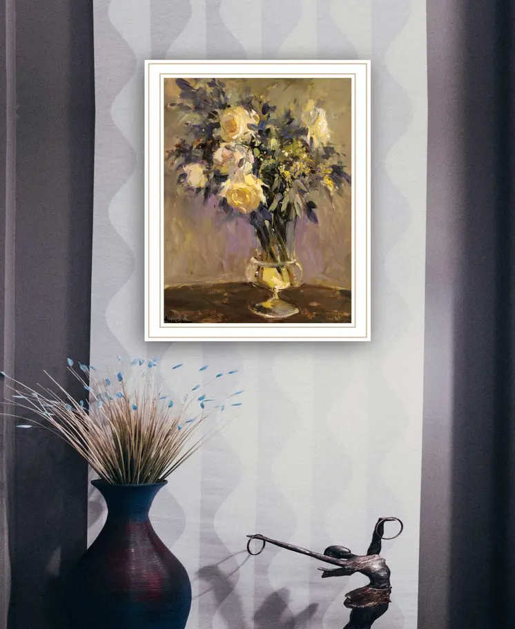Evening Vase White Framed Print Wall Art