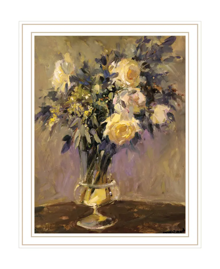 Evening Vase White Framed Print Wall Art
